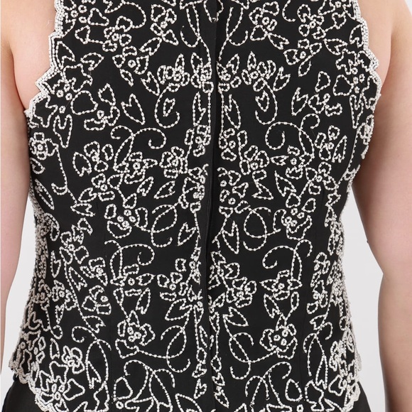 2x Black-and-white beaded top - Picture 2 of 6